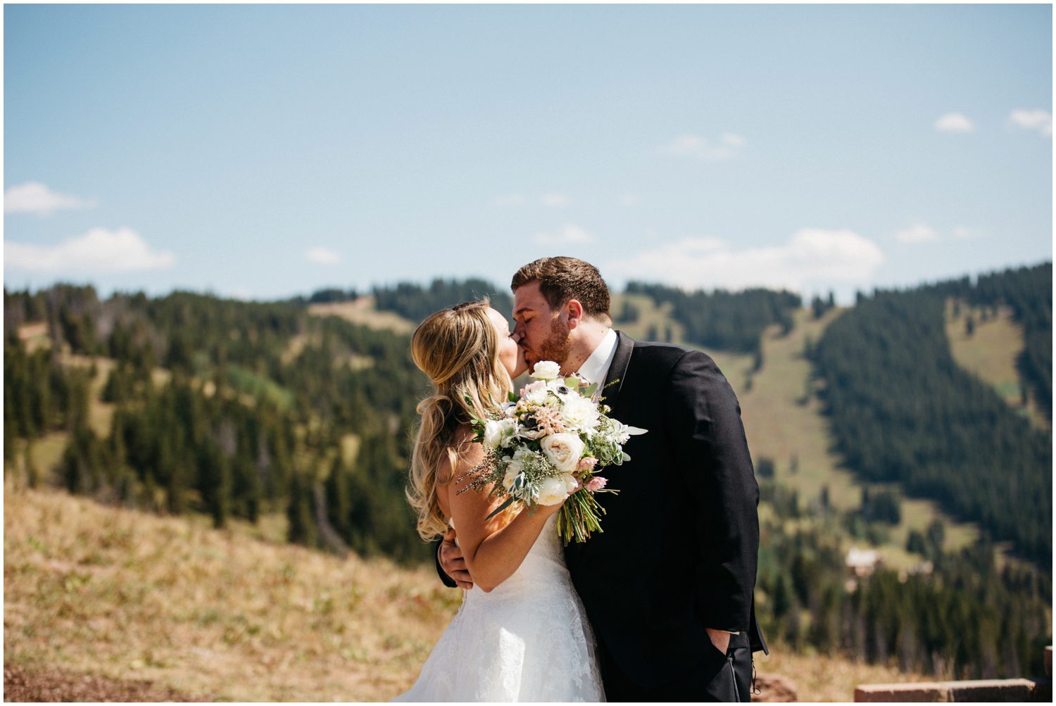 First look on Vail Mountain Colorado, Vail Colorado Wedding Photos, Donovan Pavilion Vail Colorado