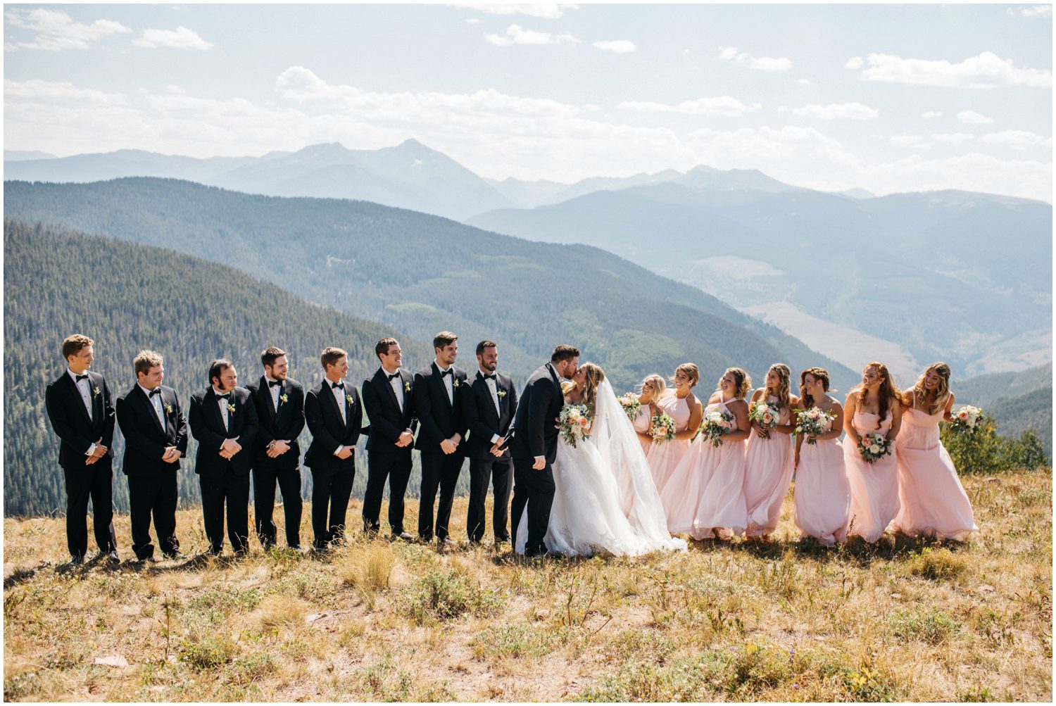 Bridal Party Photos, Vail Mountain Wedding Photos, Donovan Pavilion Vail Colorado Wedding Photos, Weddington Way, Blush Bridesmaids Dresses