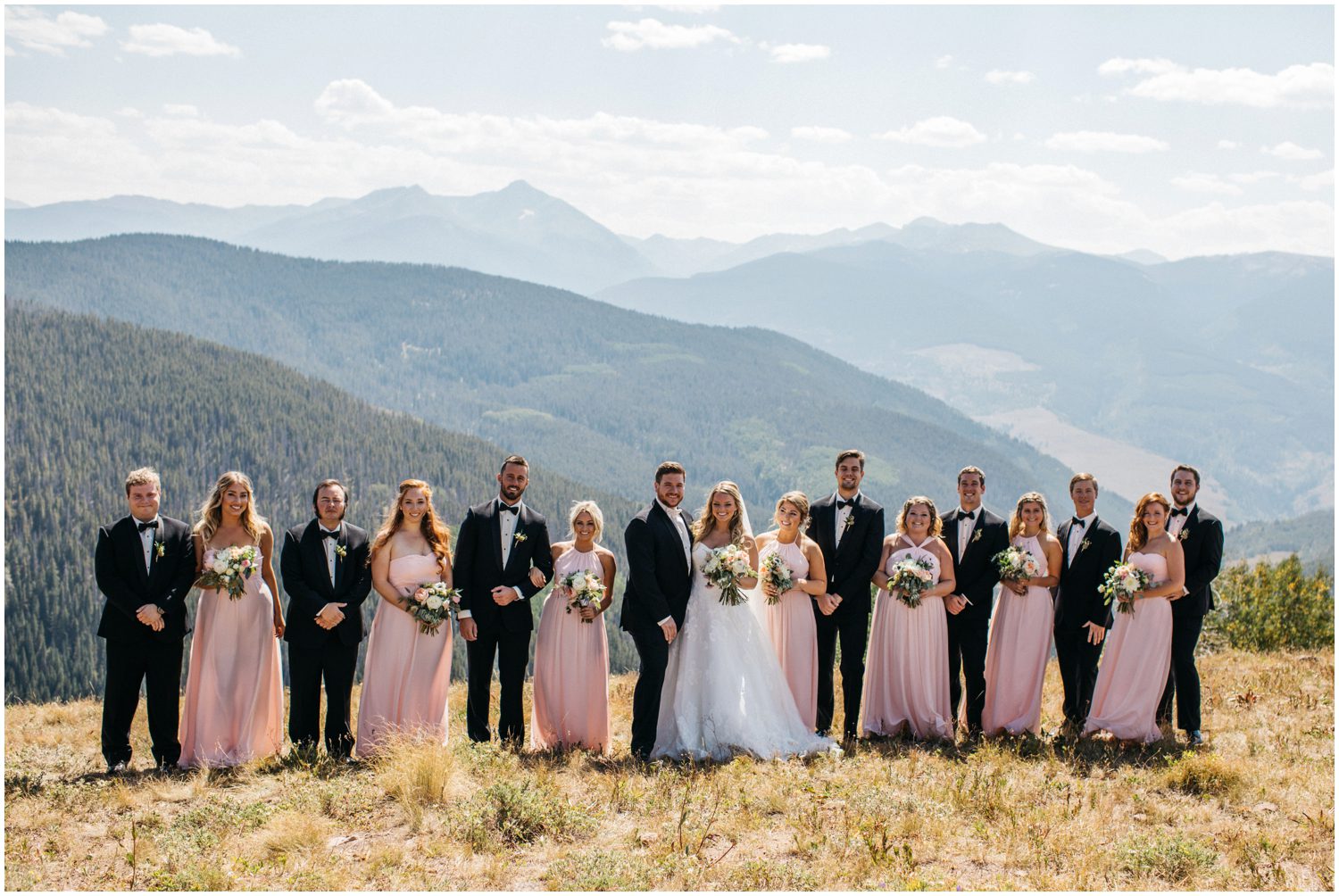 Bridal Party Photos, Vail Mountain Wedding Photos, Donovan Pavilion Vail Colorado Wedding Photos, Weddington Way, Blush Bridesmaids Dresses
