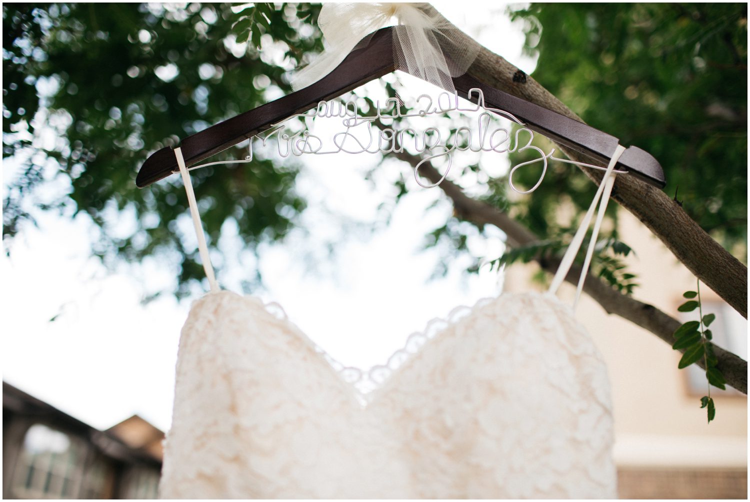 Custom wedding hanger, Wire wedding dress hanger, wedding dress hanger, Colorado wedding photographer, Arrowhead Golf Club