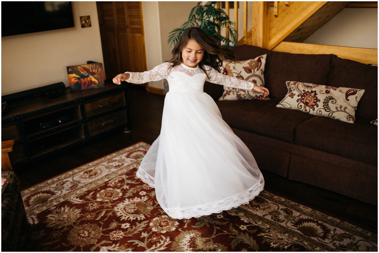Flower Girl Dress, Grand Lake Colorado Wedding, Double A Barn Wedding Photos, Colorado Wedding Photographer