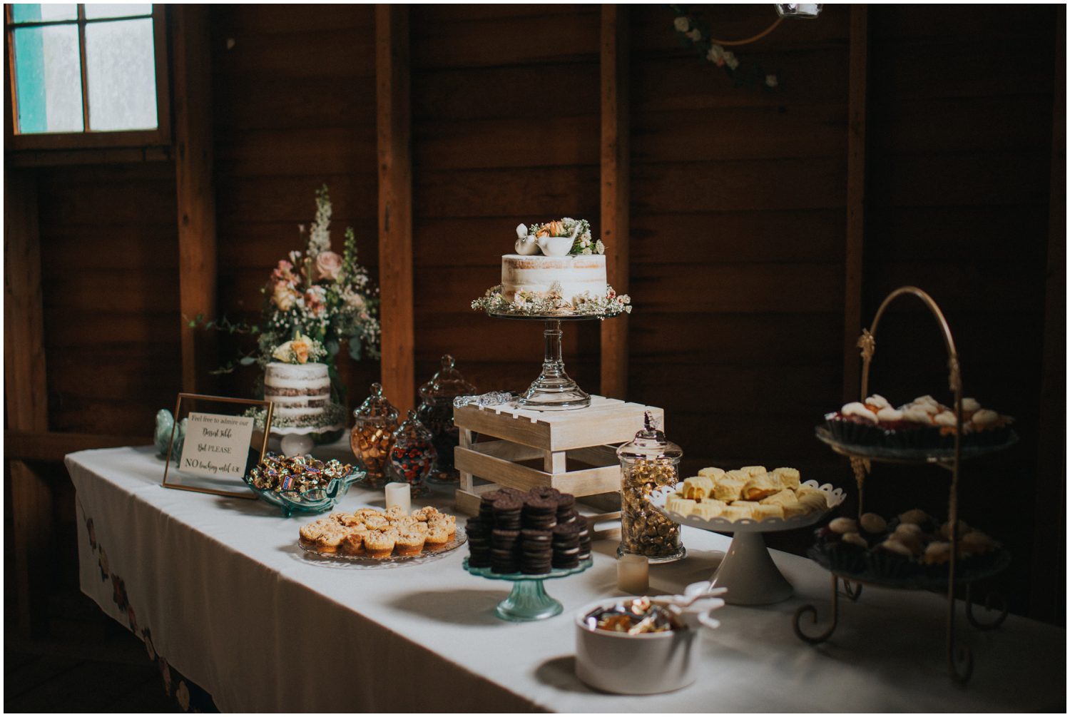 Wedding Dessert Bar, Wedding Dessert Table, Wedding Dessert Station, Wedding Cake Table, Groom Cake, Double A Barn Wedding Photos, Grand Lake Colorado Wedding, Colorado Wedding Photographer