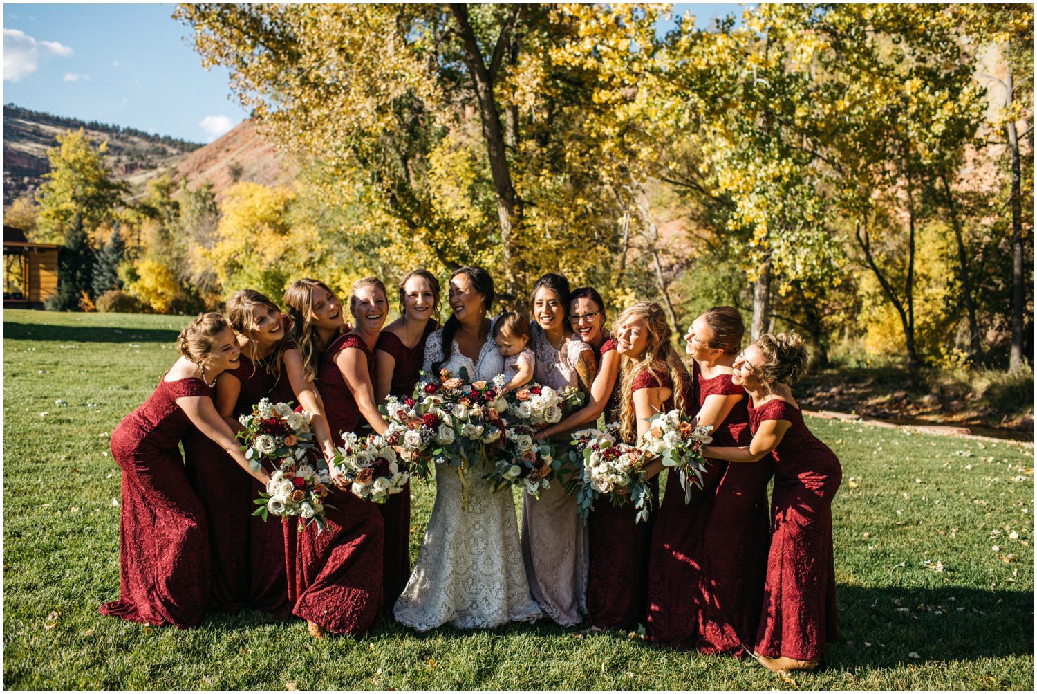 Fun bridesmaids photos, Planet Bluegrass Wedding, Lyons Colorado Wedding, Lace and Lillies, Colorado Wedding Photographer, A Spice of Life, Boho Wedding Inspiration, Burgundy wedding inspiration, Colorado Wedding