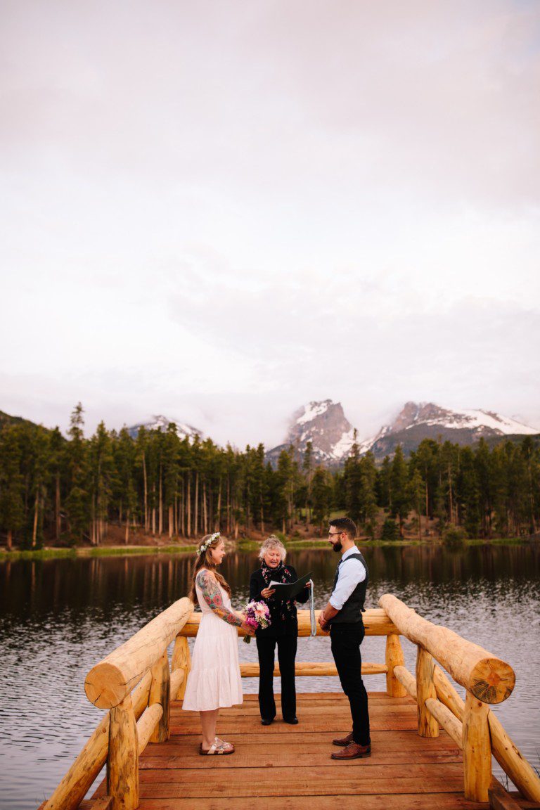 Sprague Lake Elopement in Rocky Mountain National Park at Sunrise