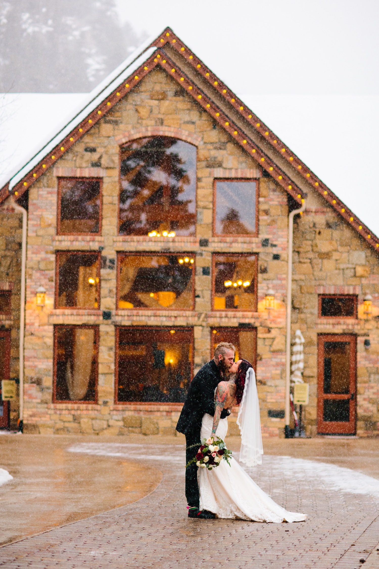 Colorado wedding photographer, Colorado wedding ideas, Colorado winter wedding, Estes Park Colorado, Estes Park Wedding, Estes Park Wedding Photographer, Della Terra, Colorado mountain wedding, winter wedding ideas, mountain wedding, adventure wedding, tattooed bride, bride with tattoos, groom with tattoos, offbeat bride, wedding photography, Rocky mountain national Park