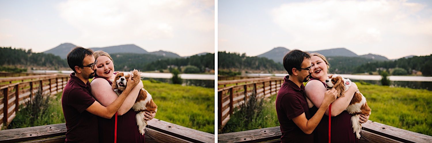 Evergreen Colorado Engagement Photos, Evergreen Lake House Colorado, Engagement Photos with dogs, Summer engagement photos, Mountain engagement photos, Save the date, What to wear for engagement photos, Colorado mountain engagement photos, Colorado engagement photographer, Engagement session ideas