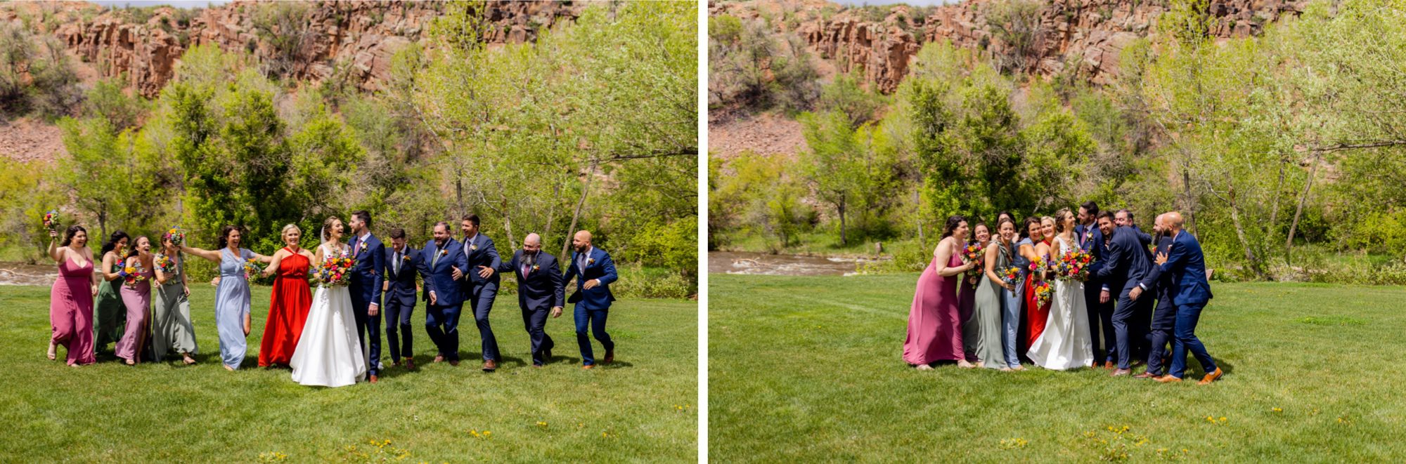 Planet Bluegrass Wedding venue in Lyons Colorado: Colorado Wedding Photographer, Bridesmaids photos, Groomsmen photos, Bridal party photos, Bridesmaids dresses, Groomsmen suits, Wedding flowers