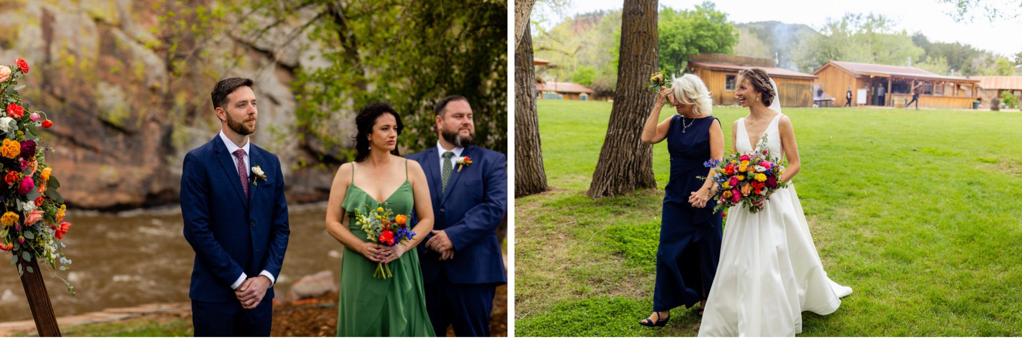 First look, Planet Bluegrass Wedding venue in Lyons Colorado: Colorado Wedding Photographer, Wedding ceremony