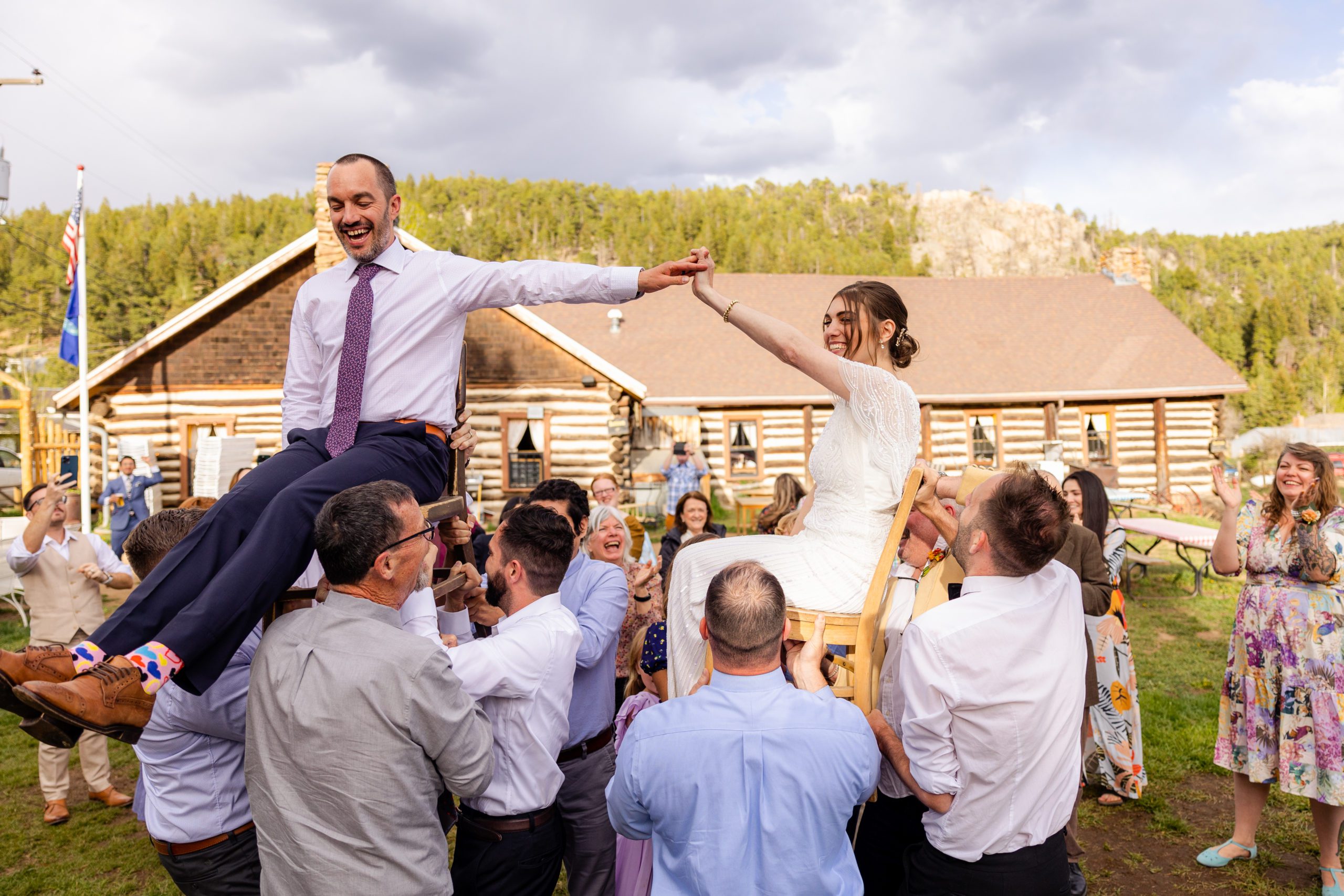 The hora wedding photos, Hava Nagila, Jewish wedding, Boulder Wedding at Gold Hill Inn