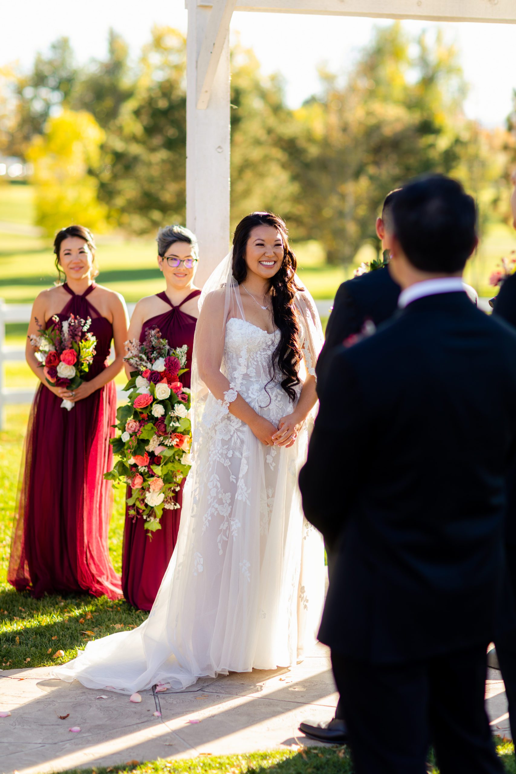 Bride during wedding ceremony 