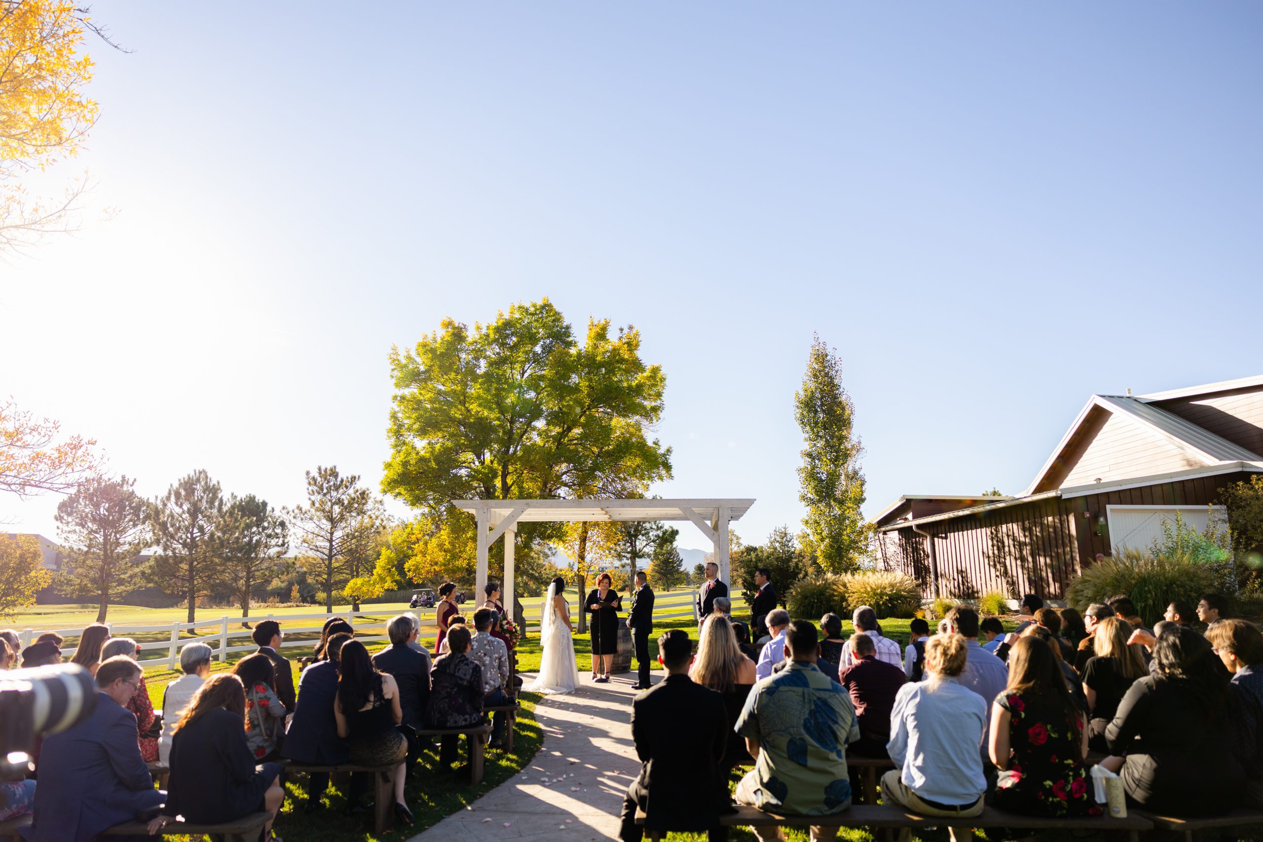 Fall wedding ceremony at the Barn at Raccoon Creek, Fall wedding, rustic wedding, barn wedding