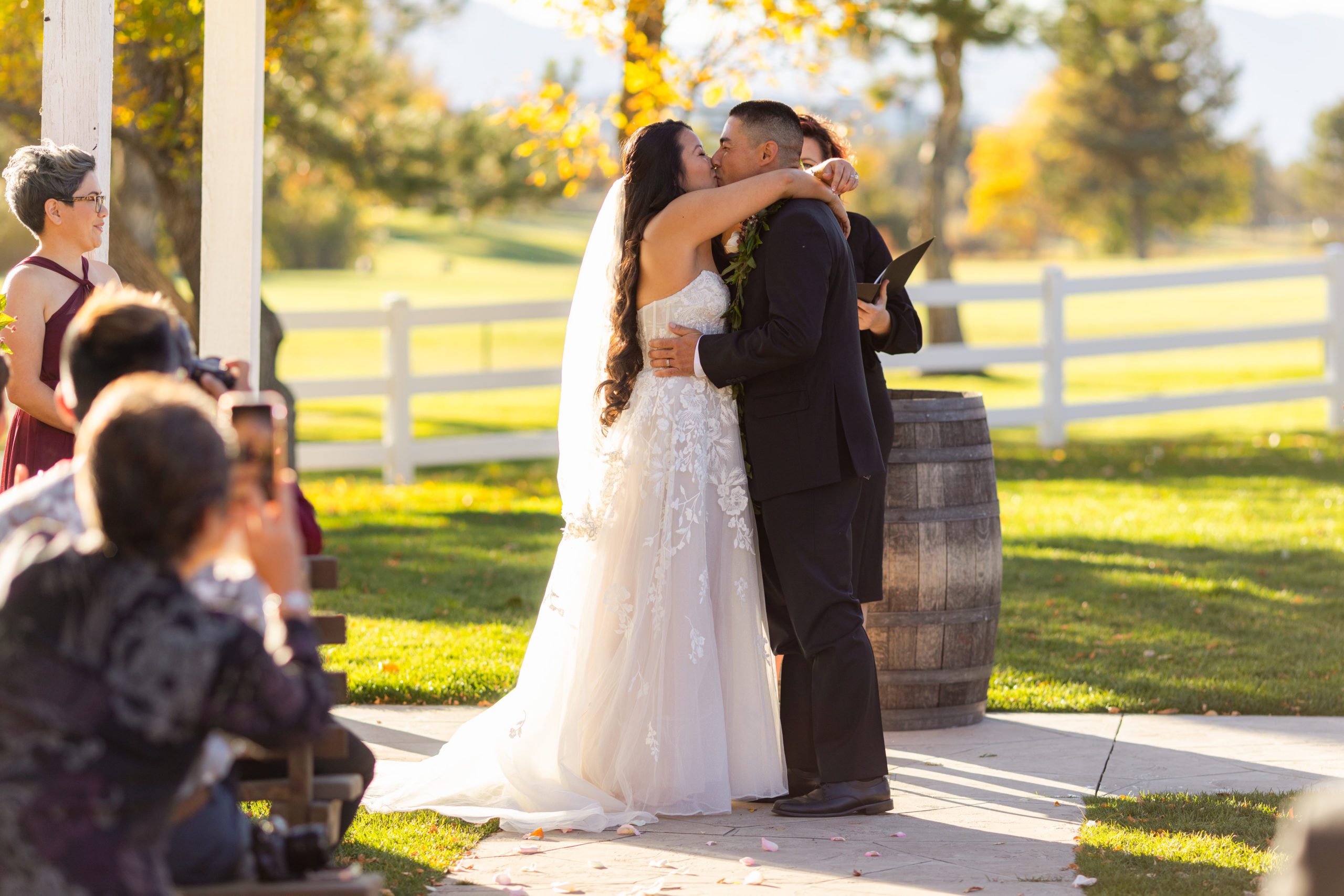 Fall wedding at The Barn at Raccoon Creek in Littleton Colorado