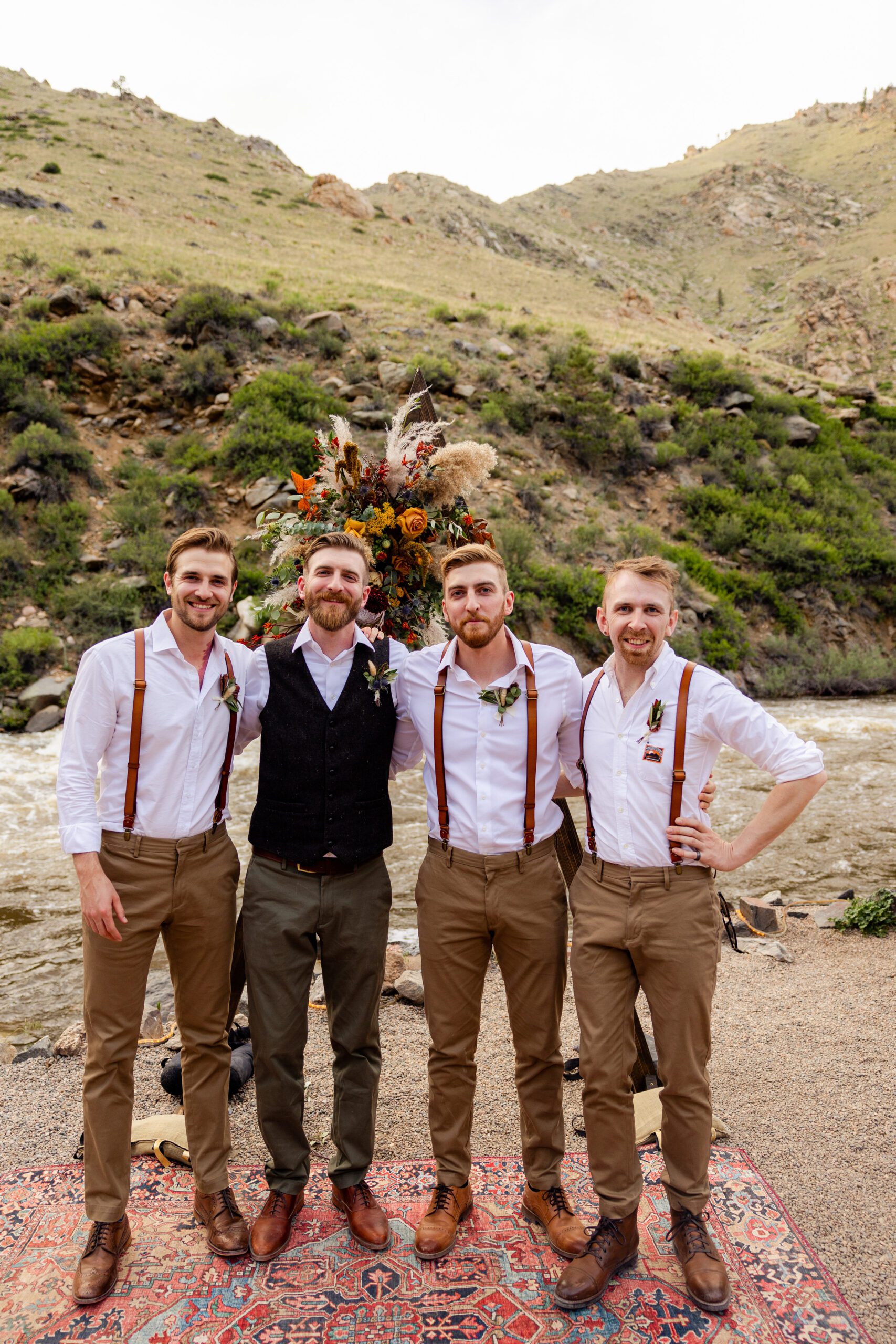 Groomsmen photos, Groomsmen outfits, Groomsmen outfit with suspenders
