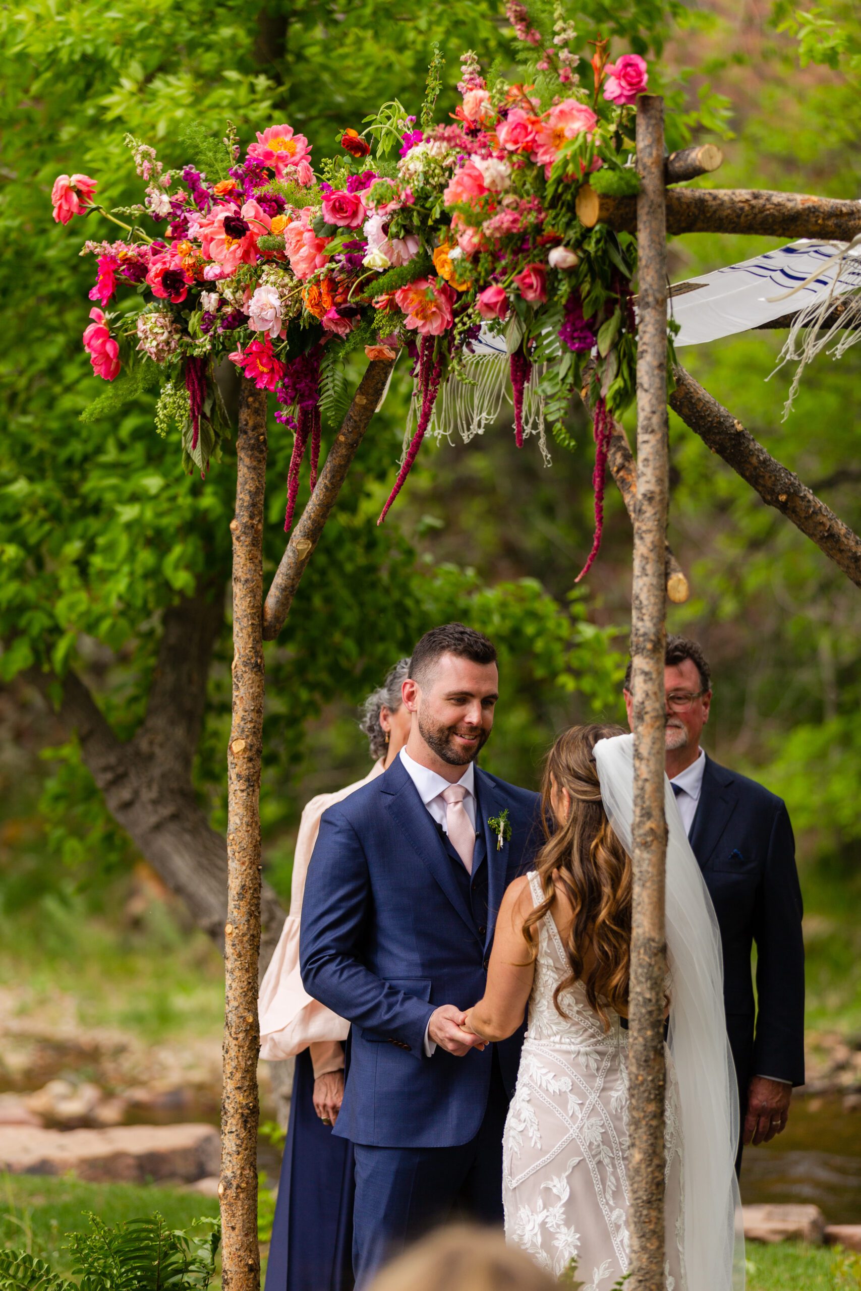sustainable colorado wedding, wedding chuppah, floral chuppah, spring chuppah, jewish wedding, martha stewart weddings, BRIDES, green wedding shoes, the knot, Carats and Cake