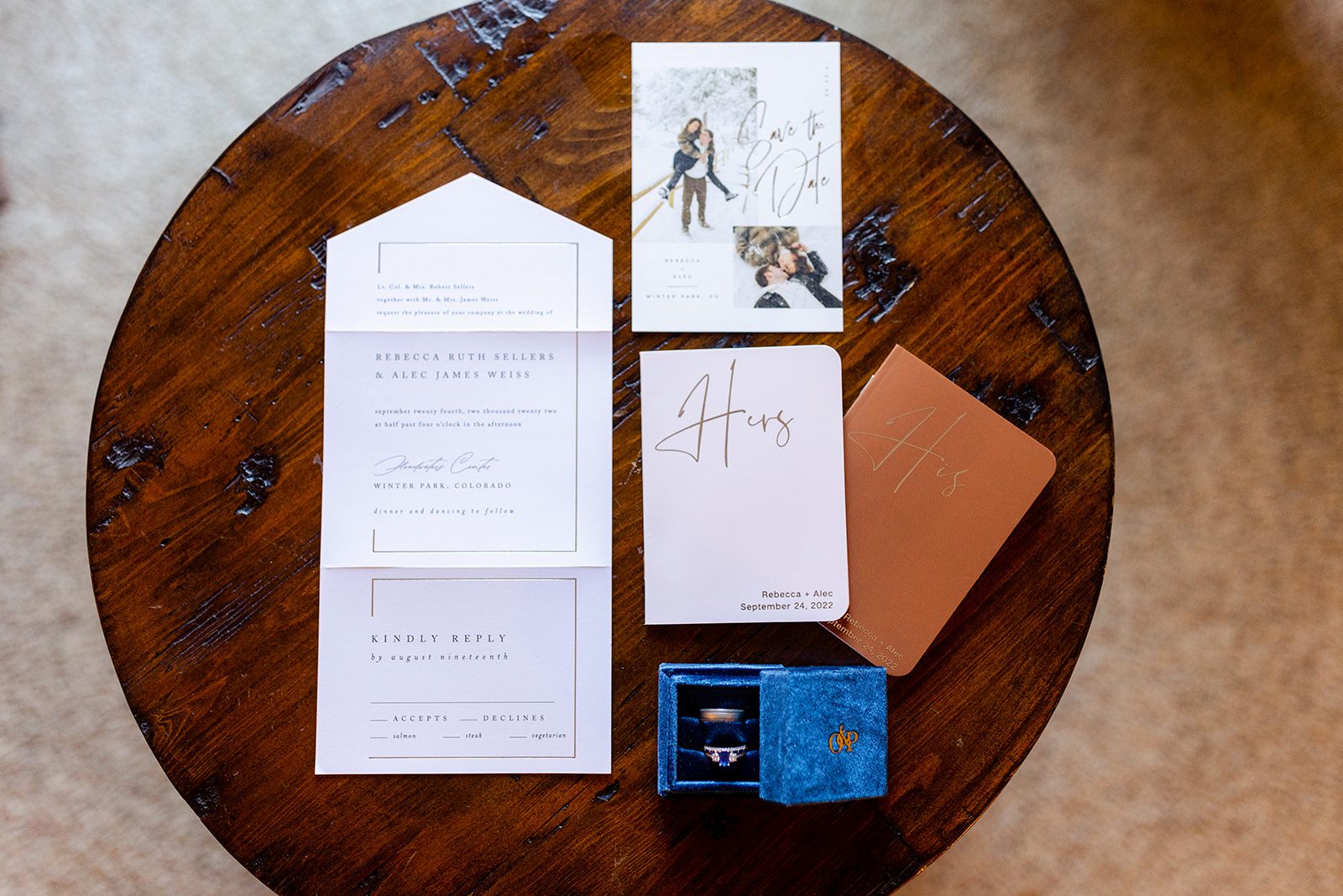 Wedding details flat lay