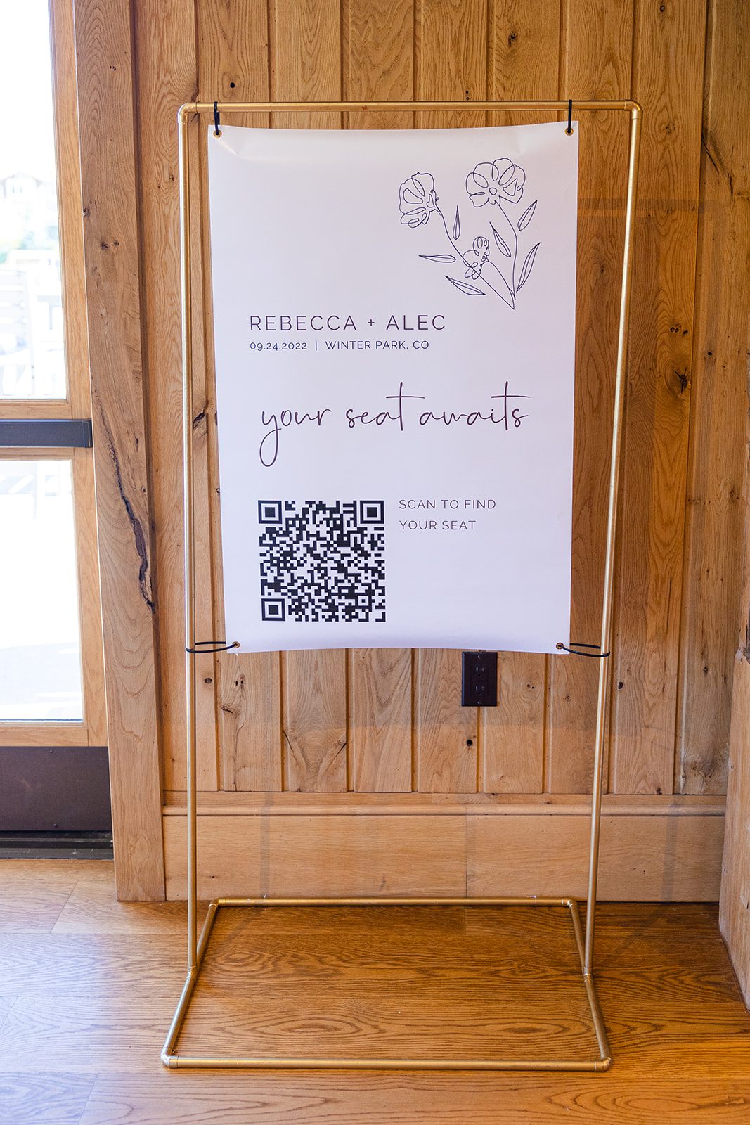 Wedding sign with QR code