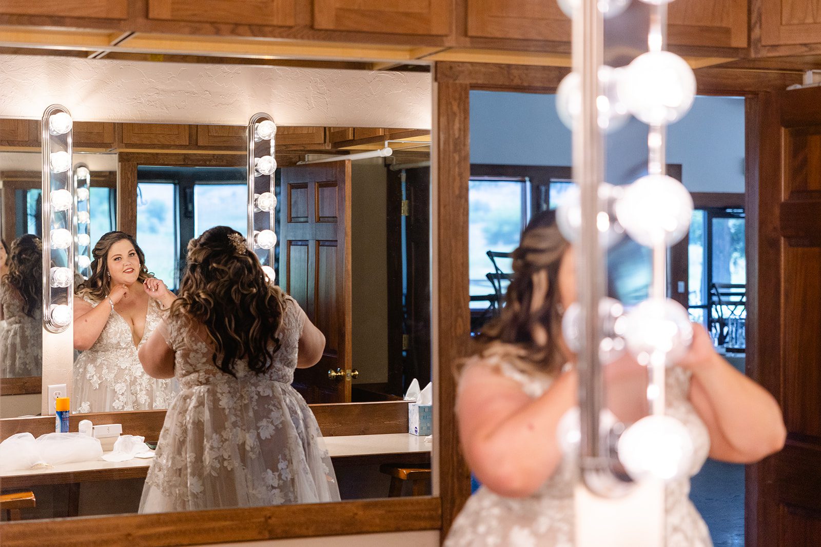 Bride getting ready at Shupe Homestead 